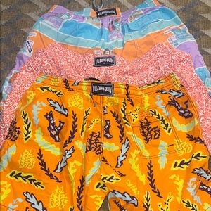 Vilebrequin 3XL Bright Orange Coral Print Swim Shorts bundle of 3